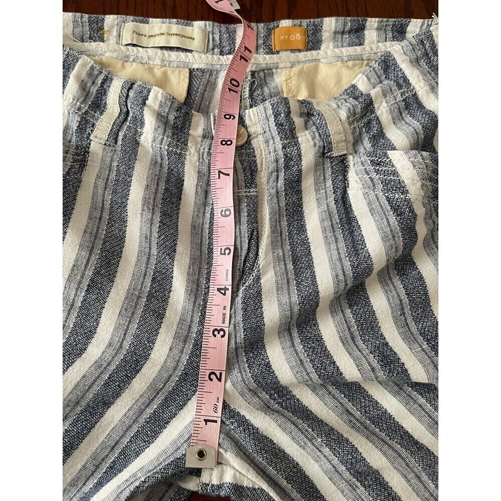 Pilcro and the Letterpress Women’s Size 8 Linen Blend Striped Cropped Pants - Picture 11 of 12